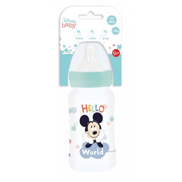 Antikolik-nappflaska - THERMOBABY - 240 ml - Napp med 3 lägen - Mickey Cool