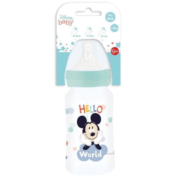 Antikolik-nappflaska - THERMOBABY - 240 ml - Napp med 3 lägen - Mickey Cool