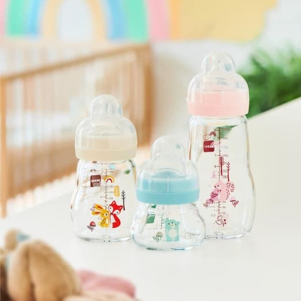 MAM lasinen tuttipullo +0 kk Valkoinen Siili 170ml