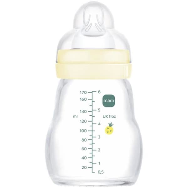 MAM lasinen tuttipullo +0 kk Valkoinen Siili 170ml