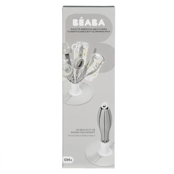 BEABA Drip Foldbar Sutteflaske Blomst grå