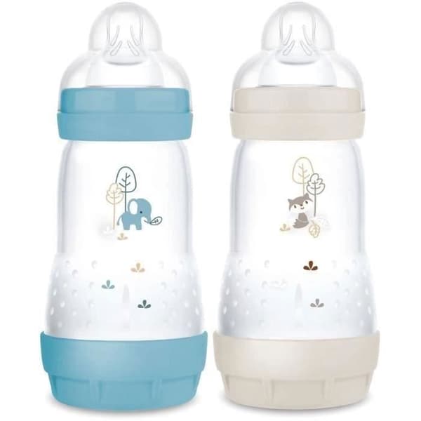 Sæt med 2 flasker - MAM - Easy Start / Anti-kolik - 260 ml - Flow 2 sut - Ocean + Sand