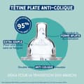 Miniatyrbild 2 av 6: Set med 3 nappflaskor - DODIE - EB20 - 270 ml - Platt napp - Rosa
