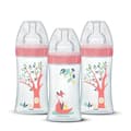 Miniatyrbild 1 av 6: Set med 3 nappflaskor - DODIE - EB20 - 270 ml - Platt napp - Rosa