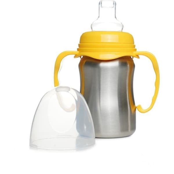 Træningskop - THERMOBABY - Rustfrit stål - 180 ml - Mangogul - Ergonomisk og lækagesikker