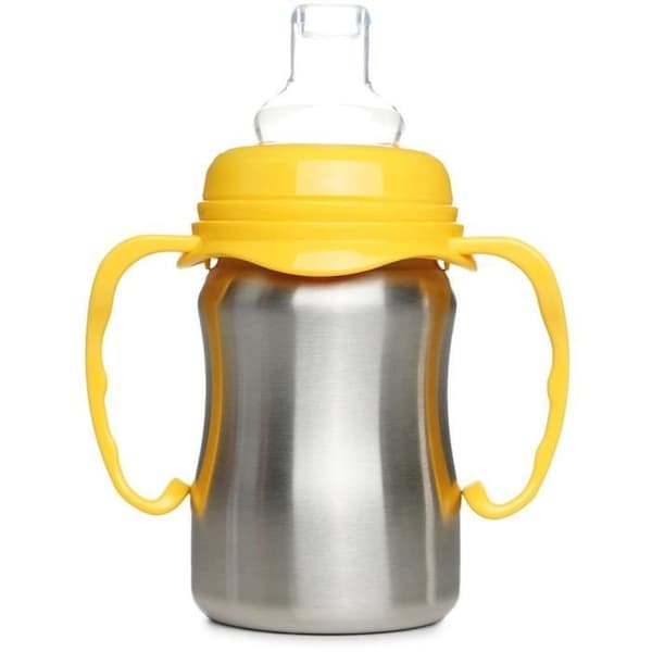 Træningskop - THERMOBABY - Rustfrit stål - 180 ml - Mangogul - Ergonomisk og lækagesikker