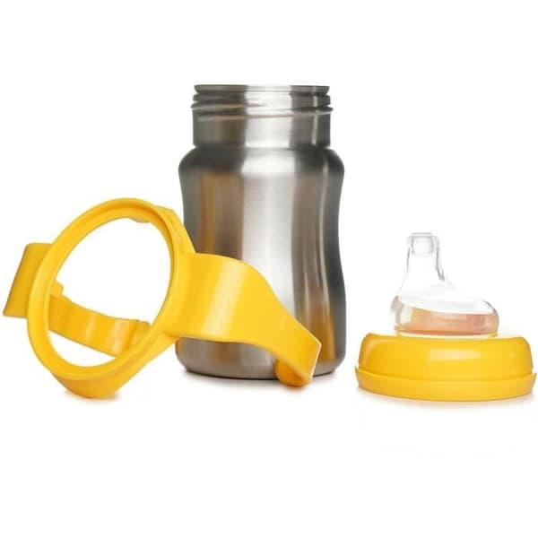 Træningskop - THERMOBABY - Rustfrit stål - 180 ml - Mangogul - Ergonomisk og lækagesikker