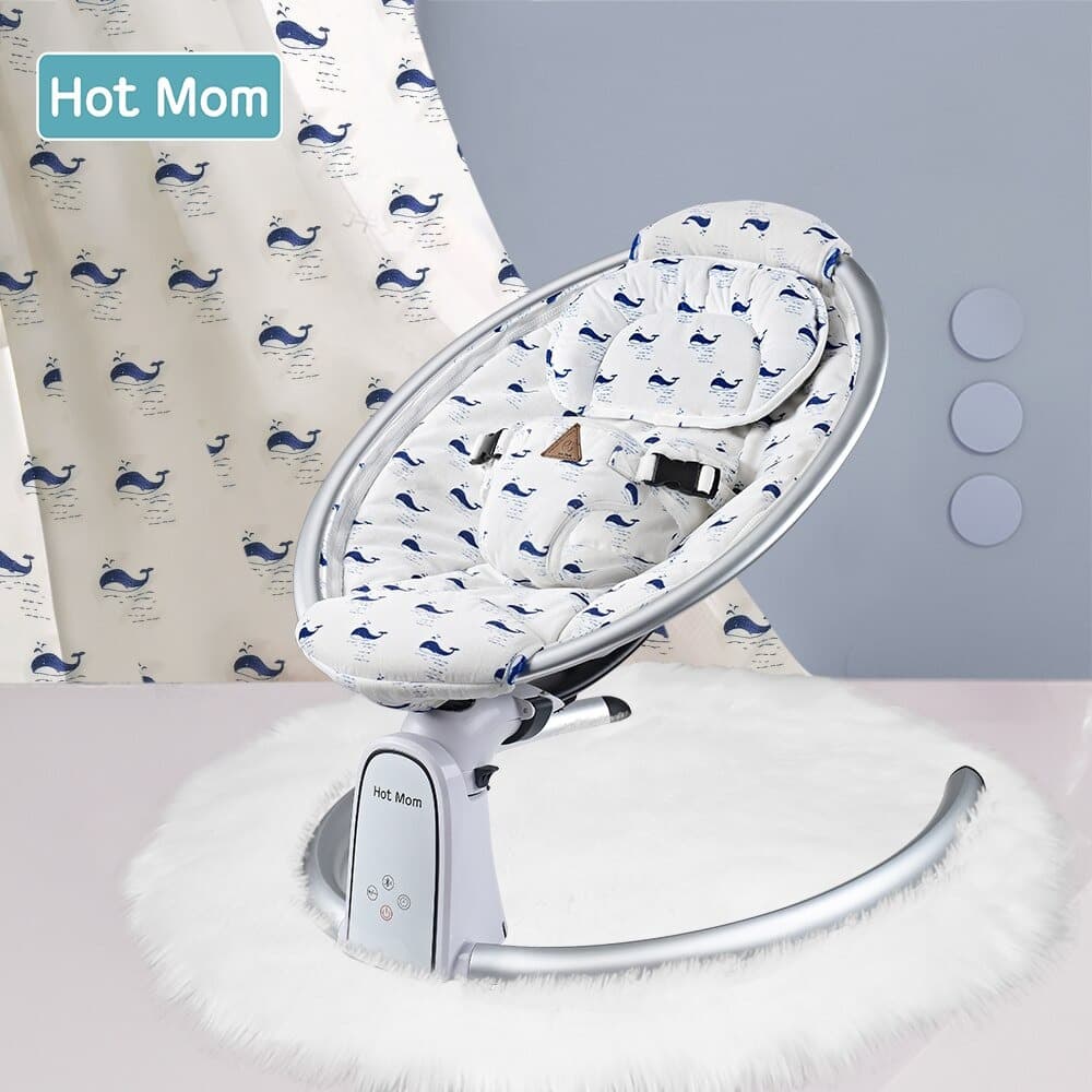 Hot Mom Lyx Elektrisk Babysitter Gunga med Bluetooth