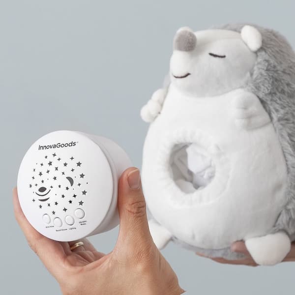 Igelkott-mjukis med vitt brus och nattlampsprojektor Spikey InnovaGoods
