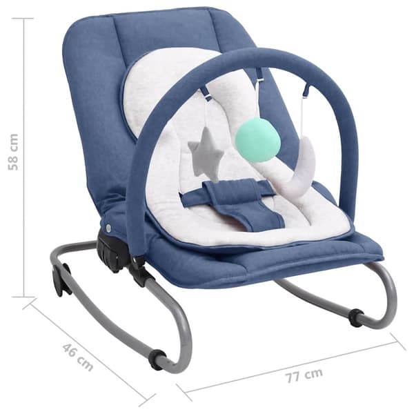 vidaXL skråstol til baby stål marineblå