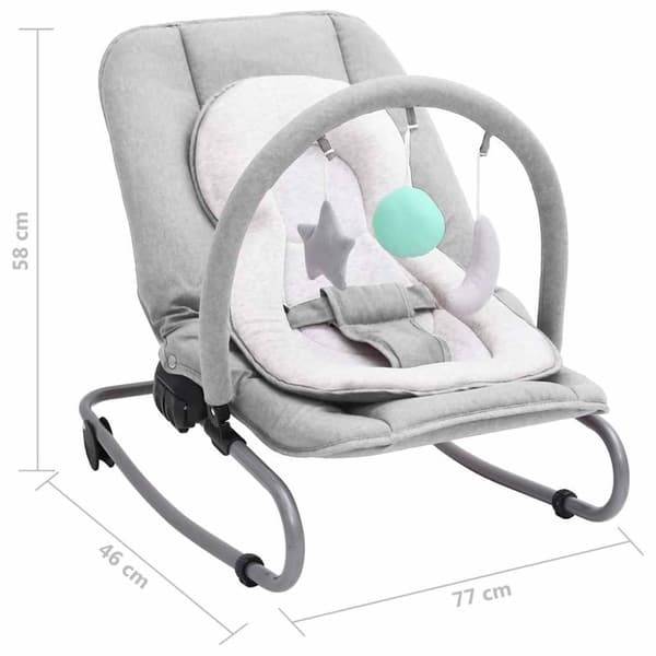 vidaXL skråstol til baby stål lysegrå