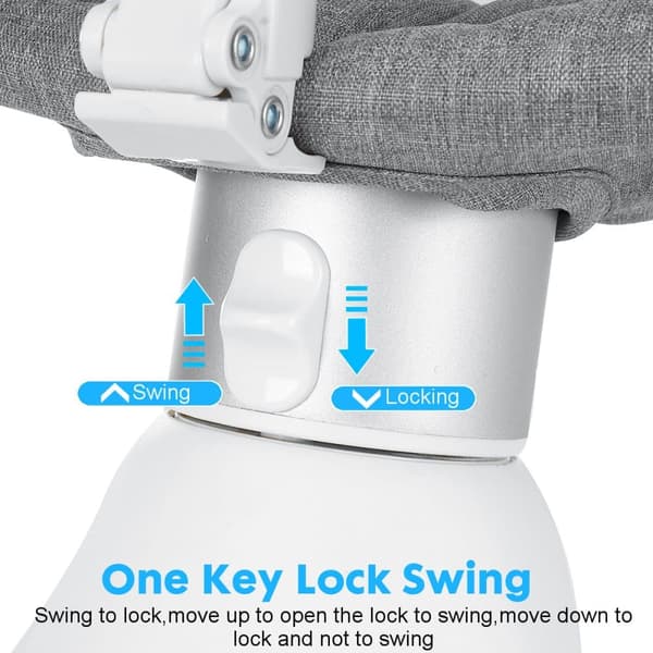 Baby rocker elektrisk bluetooth baby swing baby vugge med musik, justerbart ryglæn 5 vibrationsamplituder