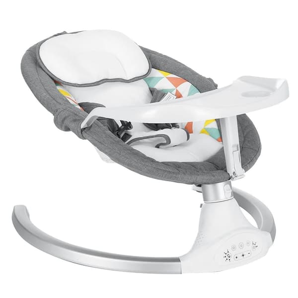 Baby rocker elektrisk bluetooth baby swing baby vugge med musik, justerbart ryglæn 5 vibrationsamplituder
