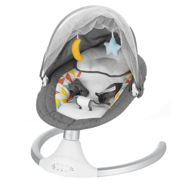 Baby rocker elektrisk bluetooth baby swing baby vugge med musik, justerbart ryglæn 5 vibrationsamplituder