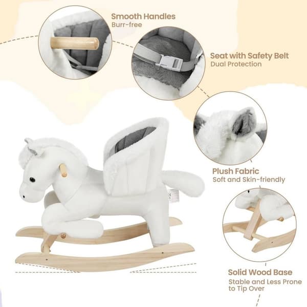 Rootz gunghäst - Toddler Rocker - Barnleksak att åka på - Förbättrad balans, kompromisslös säkerhet, bekväm design - Plysch och trä - 70 cm x 57 cm x
