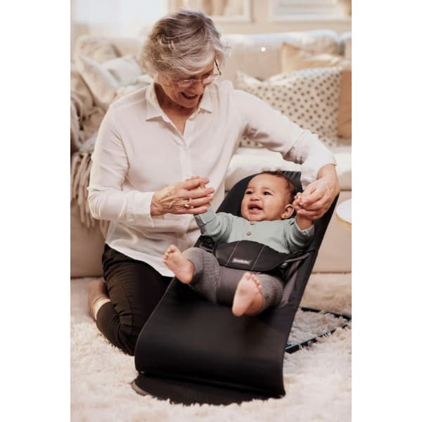 BabyBjörn Bouncer Balance Soft Woven -sitteri, black/grey