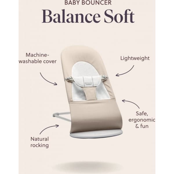 BabyBjörn Bouncer Balance Soft Woven -stol, jersey lysbeige