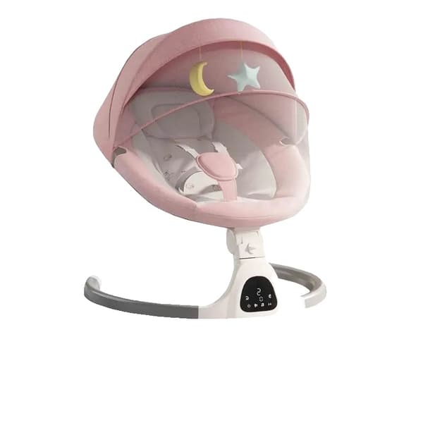 Elektrisk Baby Vuggestol, Fjernbetjening, Behageligt Stof,ny pink
