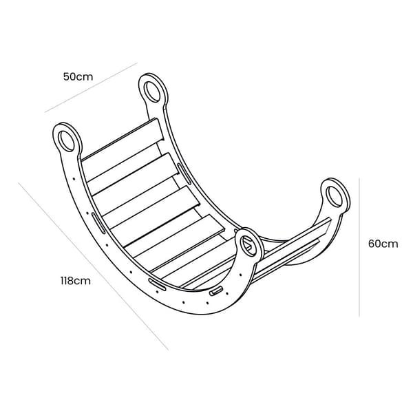 Large Dream Rocker Naturligt Træ & Rutsjebane