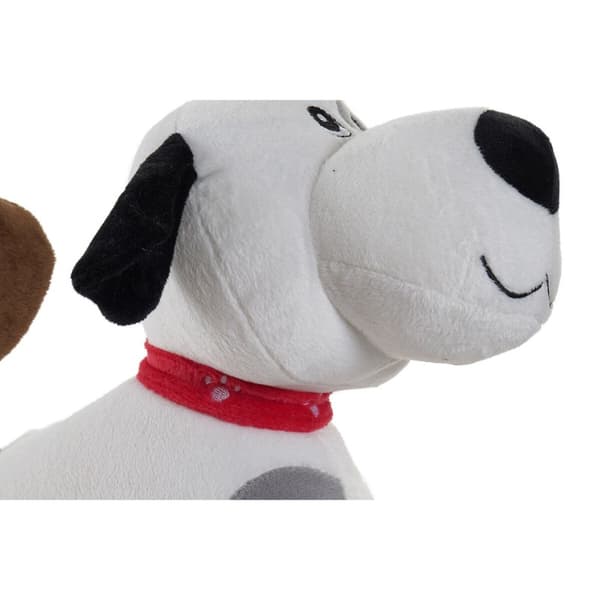 Mjukisleksak Home ESPRIT Vit Brun Grå Polyester Hund 22 x 21 x 26 cm (4 antal)