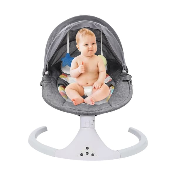 Elektrisk Babyswing, Musikaliskt Engagerande, Lätt att Montera,GRÅ
