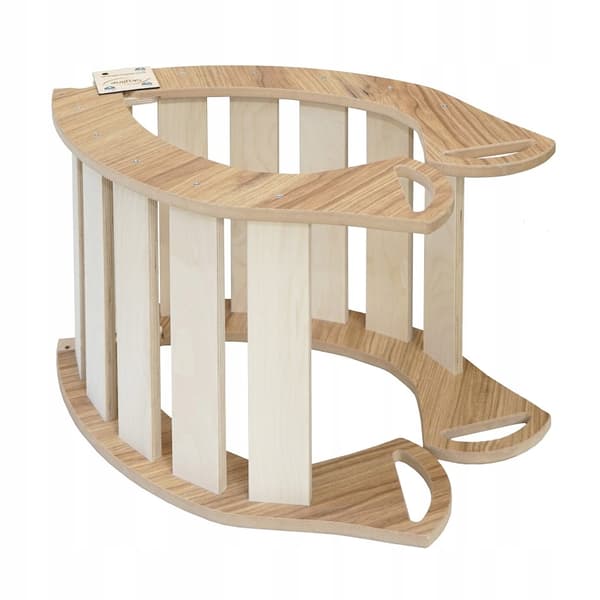Montessori gyngestol i træ til børn, stor, massiv liggestol, foldbar, lakeret PL