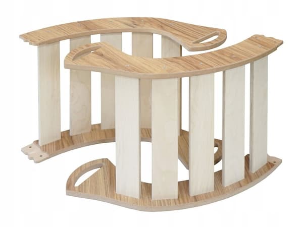 Montessori gyngestol i træ til børn, stor, massiv liggestol, foldbar, lakeret PL