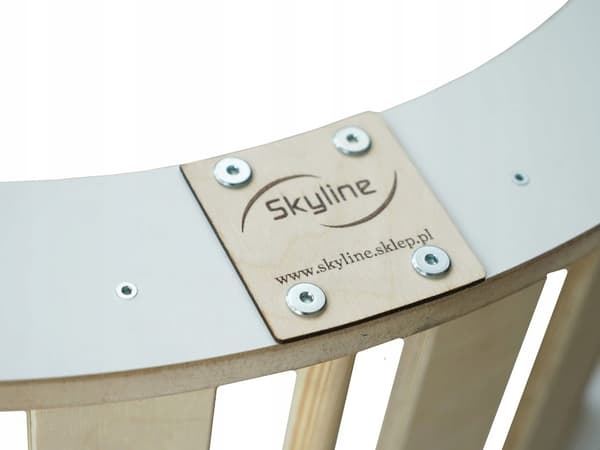 Montessori-stol i trä med fällbart skrivbord, massiv lack, PL