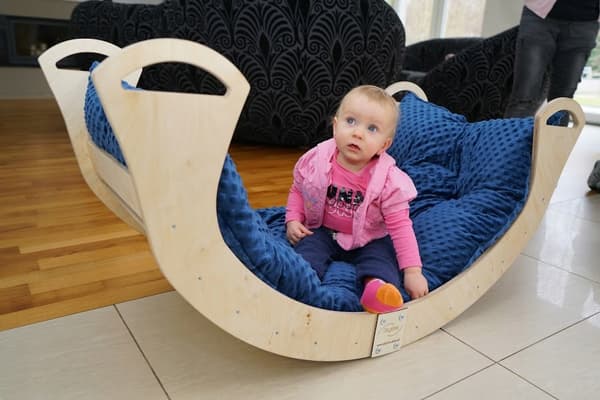Træ Montessori gyngebane Stor XL Sammenklappelig Lakeret Poleret
