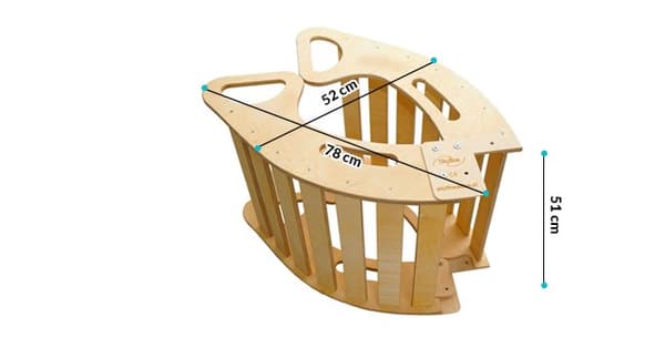Trä Montessori gungstol med XL-dyna stor för barn hopfällbar solstol PL