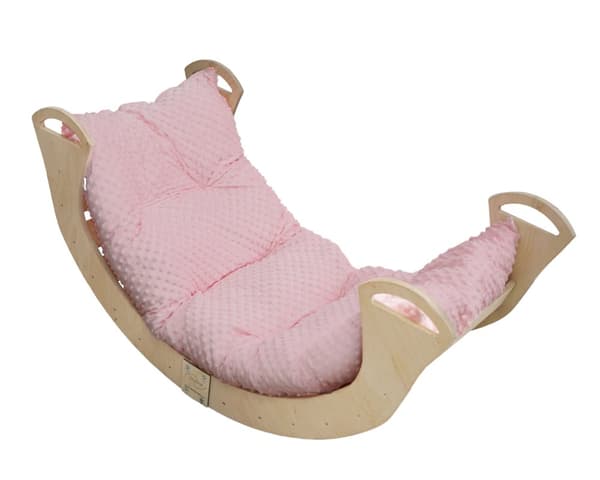 Gungstol mod.C Trä Montessori XL Hopfällbar Kudde Färg Rosa