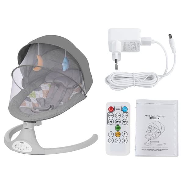 Sähköinen vauvanpomppi | Vauvankeinu 5-pistevaljailla ja 5 keinuntatilalla, Bluetooth-musiikilla ja kaukosäätimellä, 0–12 kuukauden ikäisille (2–9 kg)