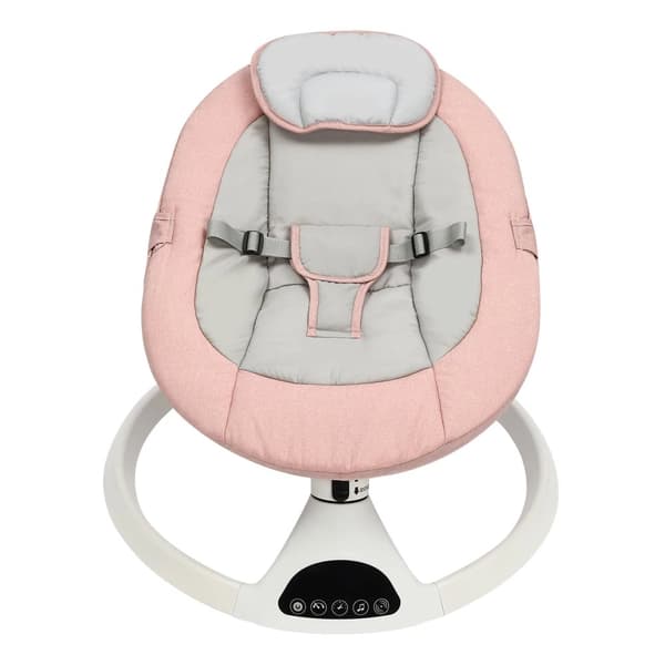 Baby Elektrisk Gungstol, Bekväm Dämpning, Fjärrkontroll, Trepunktsbälte,Rosa