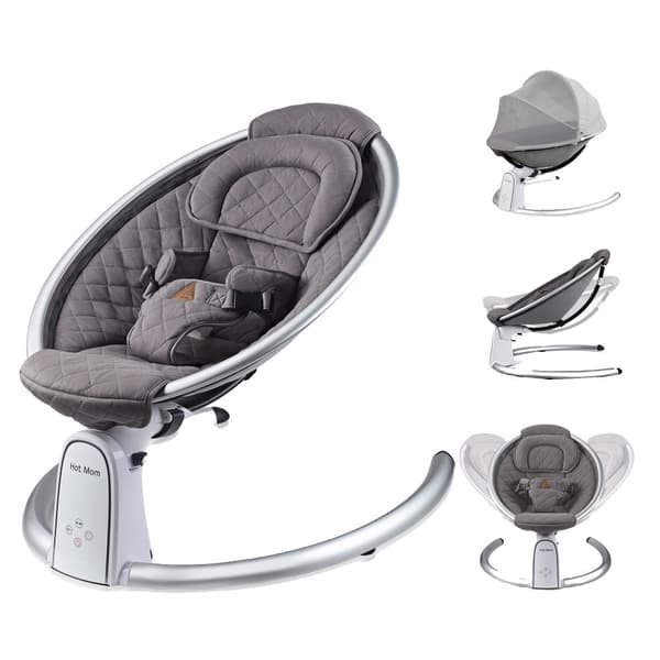 Baby Bouncer, Justerbar rygvinkel, Bluetooth musikafspilning,grå