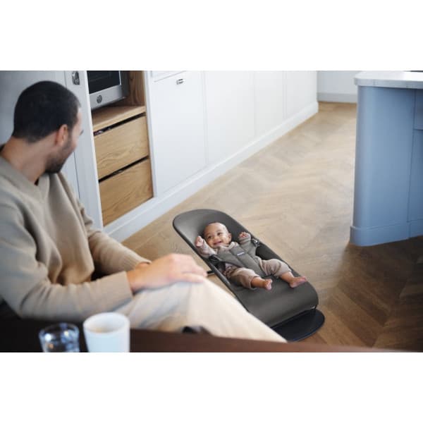 BabyBjörn Bouncer Balance Soft Woven Mélange sitteri, Dark Grey/Grey