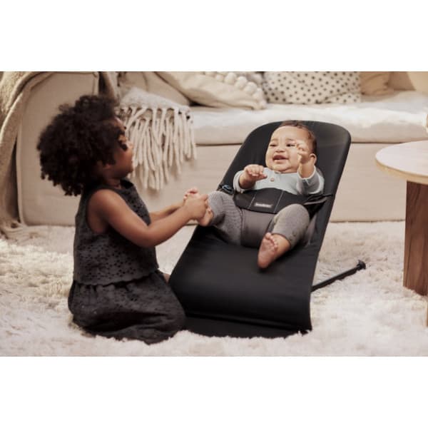 BabyBjörn Bouncer Balance Soft Woven Mélange sitteri, Dark Grey/Grey
