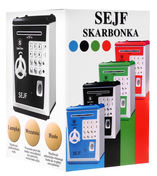 Spargris kassask?p f�r barn 3+ bl? Spara pengar + L�ra sig entrepren�rskap