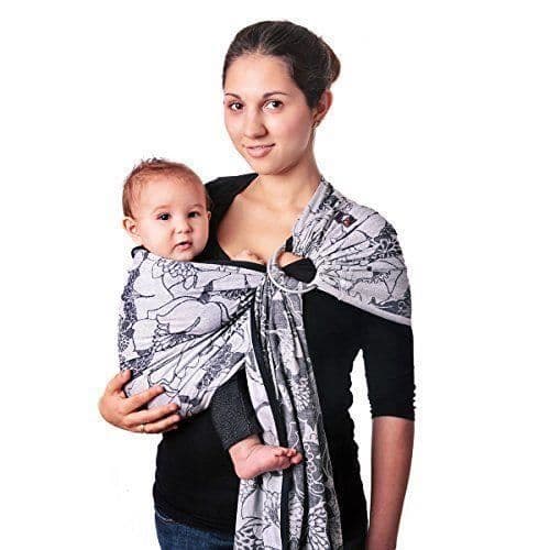 Hoppediz Ring-Sling Baby Wrap i Florenz Jacquard - 70% bomull, 30% linne
