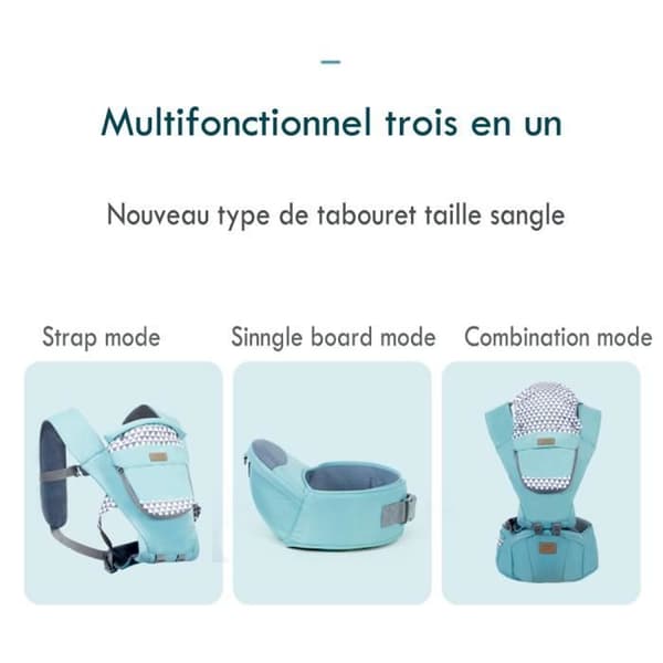 Front Premium Hipseat Bärsele, Multifunktionell, Ergonomisk, 100 % bomull, Roterande Butterfly Spänne, 6 Positioner