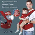 Miniatyrbild 1 av 4: Front Premium Hipseat Bärsele, Multifunktionell, Ergonomisk, 100 % bomull, Roterande Butterfly Spänne, 6 Positioner
