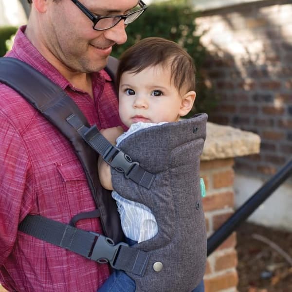 Bärsele Flip ergonomisk 4 i 1 grå - INFANTINO - Flip ergonomisk 4 i 1 - Polyester - Från 3,6 till 14,5 kg