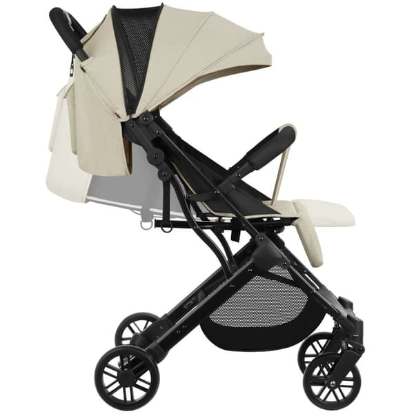 Buggy-klapvogn Finn, sammenklappelig, 5-punktssele - grå/beige