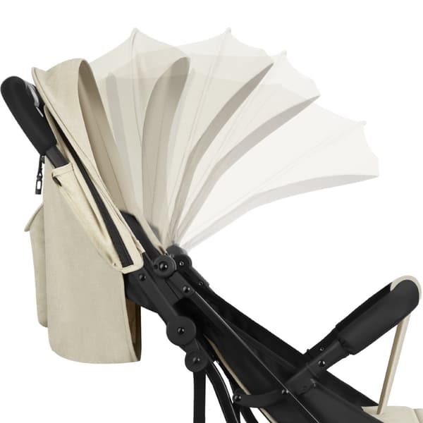 Buggy-klapvogn Finn, sammenklappelig, 5-punktssele - grå/beige