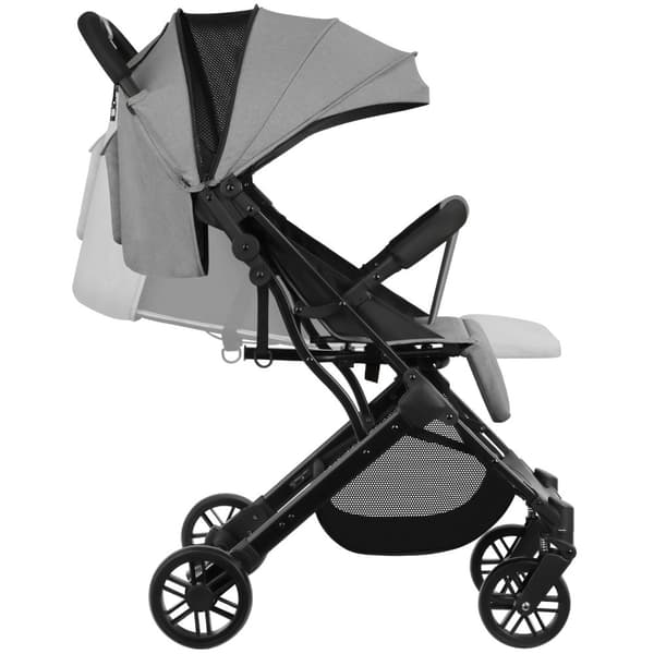 Buggy-klapvogn Finn, sammenklappelig, 5-punktssele - grå