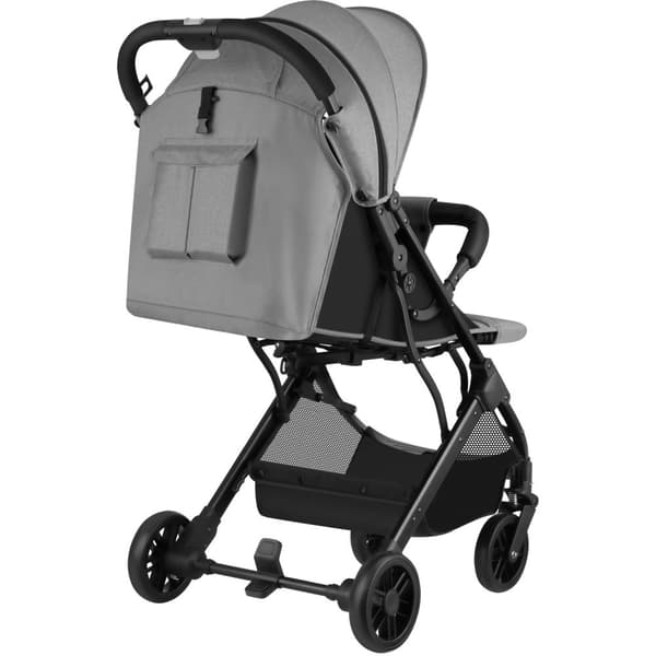 Buggy-klapvogn Finn, sammenklappelig, 5-punktssele - grå