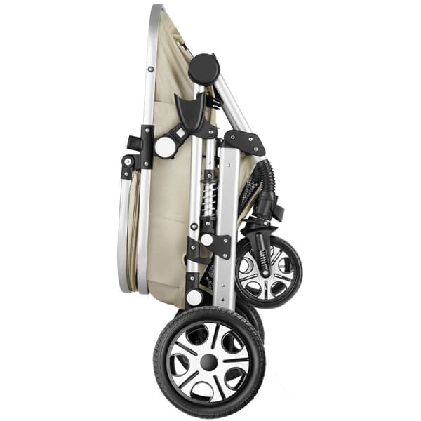 Kombi-barnevogn Mats, sammenklappelig, 5-punktssele - grå/beige
