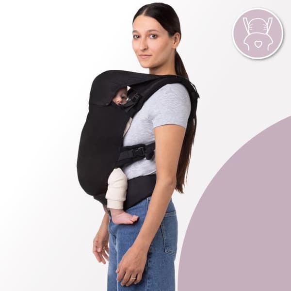MoMi COLLET Ergonomisk Bärsele - Upp till 15 kg - Fram/bak - Hypoallergenisk - Svart