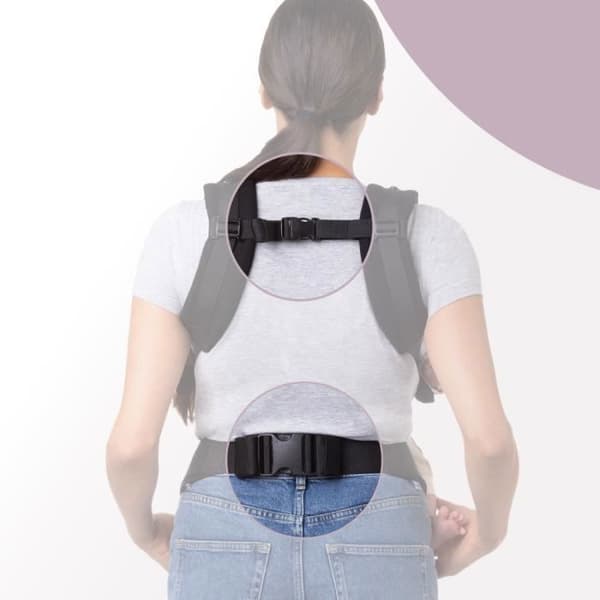 MoMi COLLET Ergonomisk Bärsele - Upp till 15 kg - Fram/bak - Hypoallergenisk - Svart