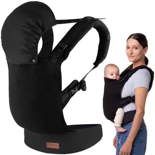 MoMi COLLET Ergonomisk Bärsele - Upp till 15 kg - Fram/bak - Hypoallergenisk - Svart