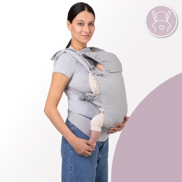 MoMi COLLET Ergonomisk bärsele - Upp till 20 kg - Fram/bak - Hypoallergenisk - Grå
